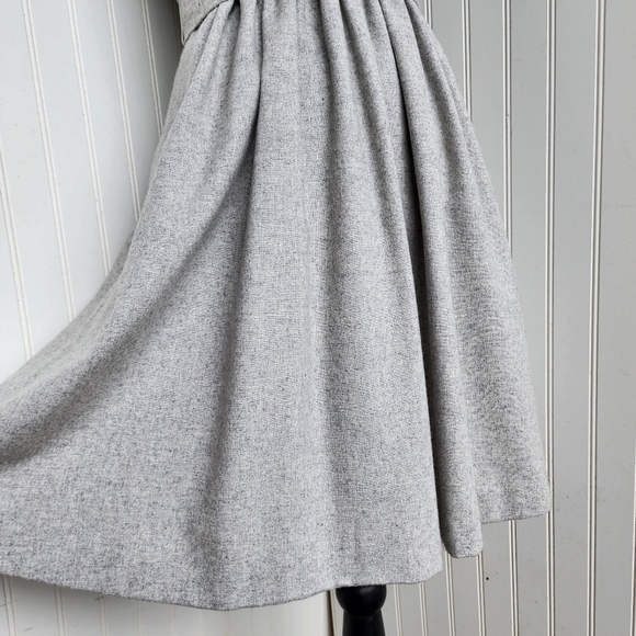 Banana Republic Gray Wool Jewel Yellow Wide Straps Dress Belted Petite 4P - Picture 16 of 16